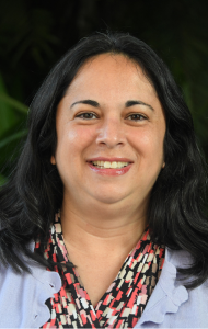 A headshot of a woman